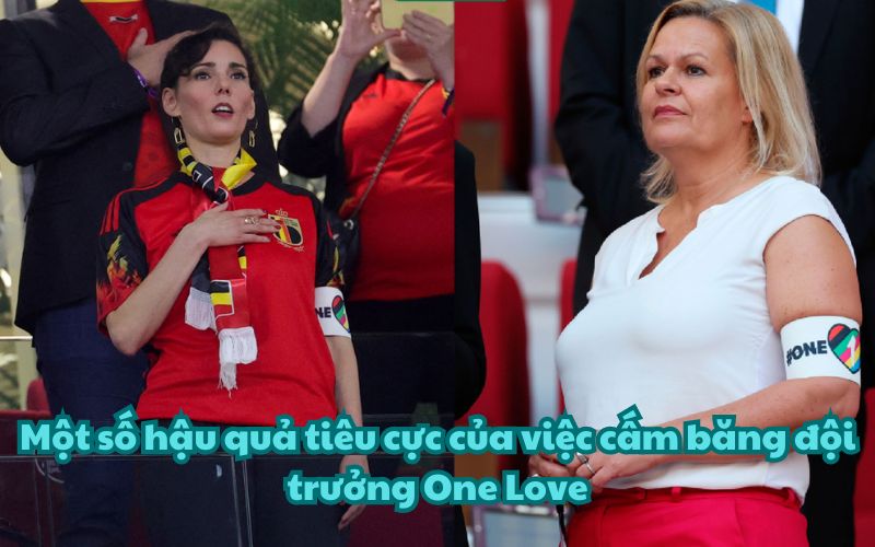 Một số quan chức châu Âu đeo băng One Love vào sân nhằm bày tỏ sự phản đối với quyết định của FIFA