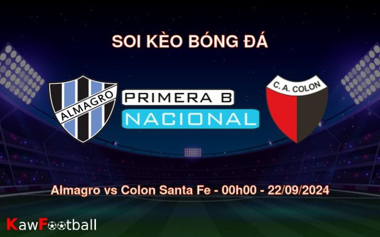 Soi kèo Almagro vs Colon Santa Fe 00h00 22/09/2024