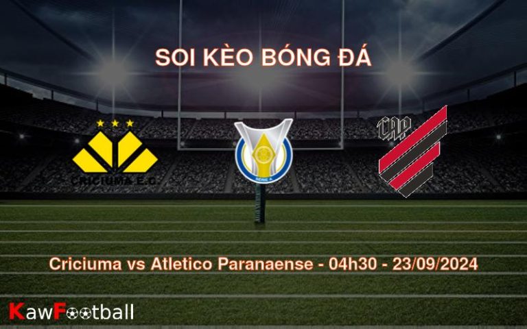 Soi kèo Criciuma vs Atletico Paranaense 04h30 23/09/2024