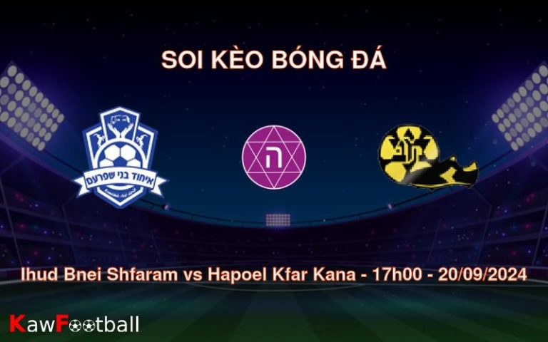 Soi kèo Ihud Bnei Shfaram vs Hapoel Kfar Kana 17h00 20/09/2024