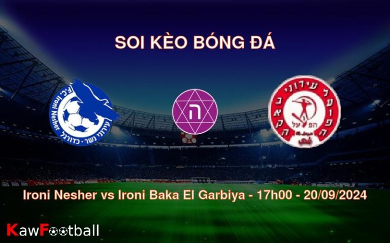 Soi kèo Ironi Nesher vs Ironi Baka El Garbiya 17h00 20/09/2024