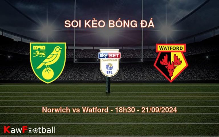 Soi kèo Norwich vs Watford 18h30 21/09/2024