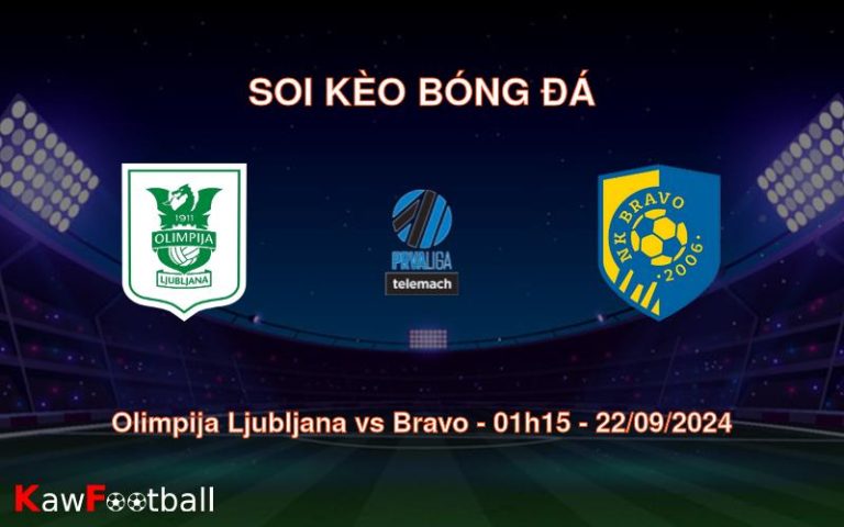 Soi kèo Olimpija Ljubljana vs Bravo 01h15 22/09/2024